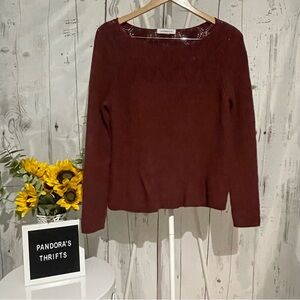 Liz Claiborne Maroon Red Sweater Size L Preowned